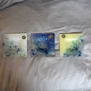 Murano glass 4 x 4 trinket dishes
